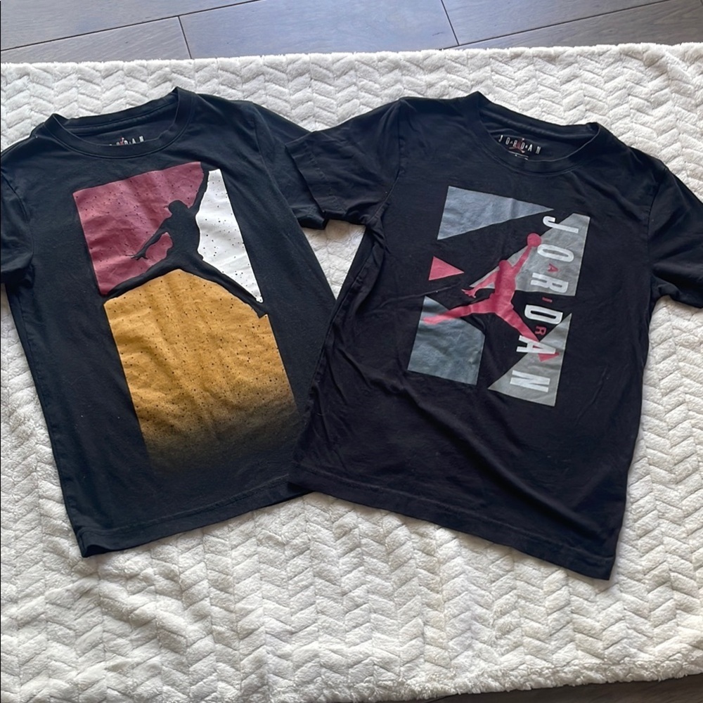 Jordan Kids' Black Graphic T-Shirts Lot (2) - Picture 1 of 8